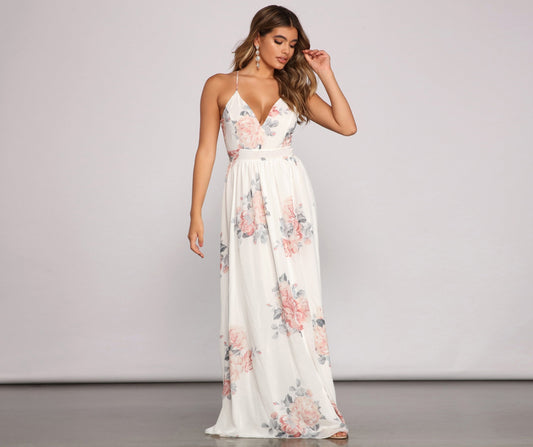 Forever Gorgeous Floral Chiffon Maxi Dress - Lady Occasions