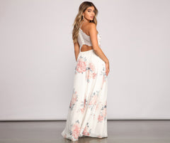 Forever Gorgeous Floral Charming Chiffon Maxi Dress