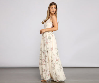 Floral Romance Chiffon Maxi Dress - Lady Occasions