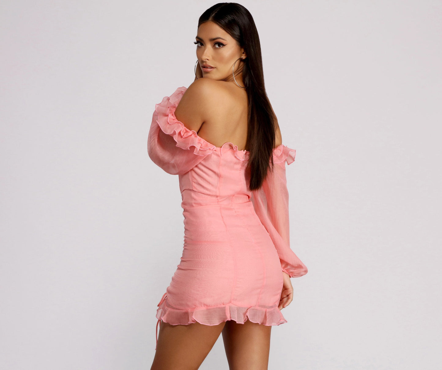 Lace Be Real Charming Organza Sleeve Mini Dress