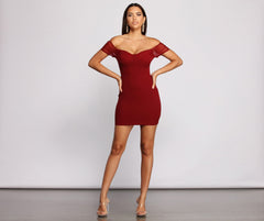 Sweet And Sultry Off Graceful The Shoulder Mini Dress