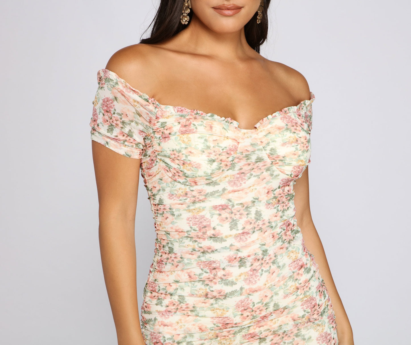 Floral Pop Stylish Ruffled Mini Dress