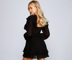 Everyday Chic Stylish Ruffled Mini Dress