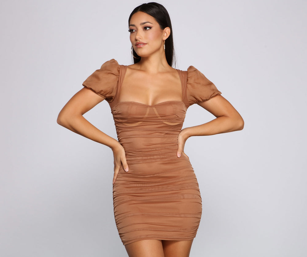 Stylish Influence Ruched Mini Dress - Lady Occasions