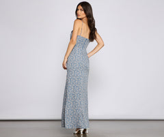 Floral Dreams Stylish High-Slit Maxi Dress