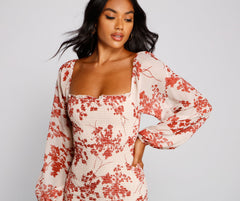 Total Sweetheart Stylish Smocked Floral Dress