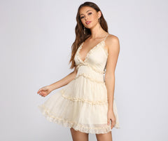 Sweet And Flirty Chiffon Mini Dress - Lady Occasions
