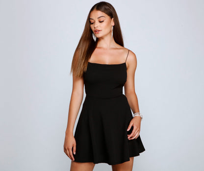 Major Flirt Stylish Crepe Skater Dress