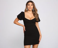 Major Knockout Puff Sleeve Bodycon - Lady Occasions