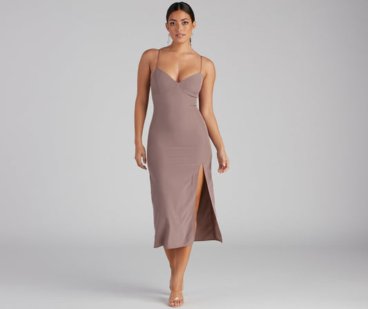 Effortlessly Chic High Slit Slip Dress - Lady Occasions