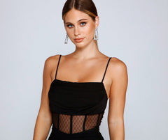 Sheer And Stunning Charming Corset Mini Dress