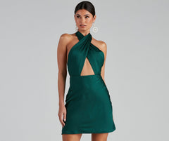 Flirtatious Flare Halter Skater Dress - Lady Occasions