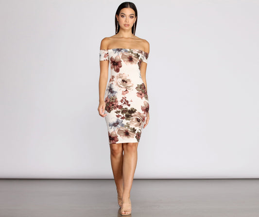 Painted In Florals Midi Dress - Lady Occasions