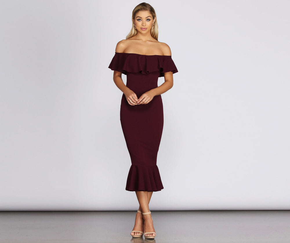 Ready And Ruffled Midi Dress - Lady Occasions