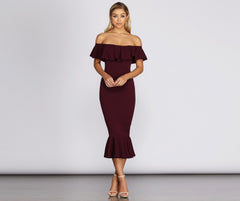 Ready And Ruffled Midi Dress - Lady Occasions