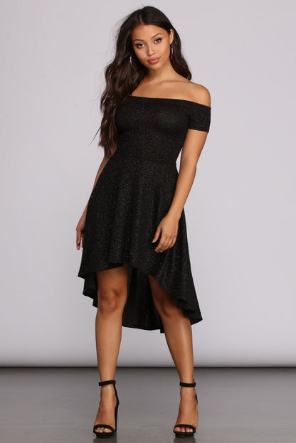 Total Twirl Glitter Skater Dress - Lady Occasions