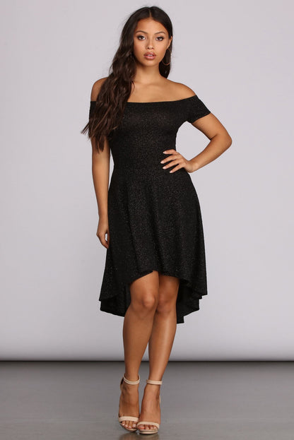 Total Twirl Stylish Glitter Skater Dress