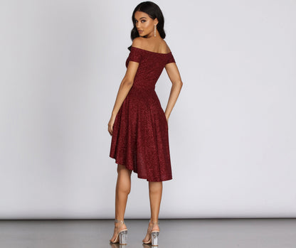 Total Twirl Stylish Glitter Skater Dress