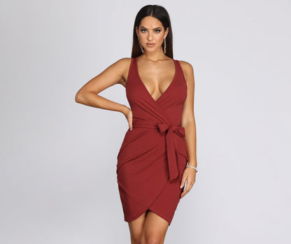 Wrapped In Beauty Mini Dress - Lady Occasions