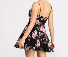 Blossom And Bloom Charming Square Neck Skater Dress