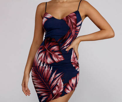 Take a Trip Charming Tropical Mini Dress