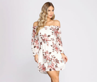 Fresh Start Floral Off Shoulder Dress - Lady Occasions