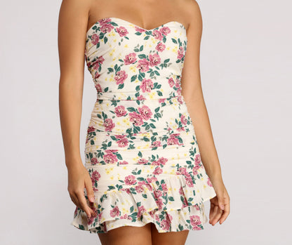 Floral Feels Stylish Ruffle Mini Dress