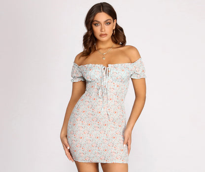 Sweet Florals Stylish Smocked Mini Dress