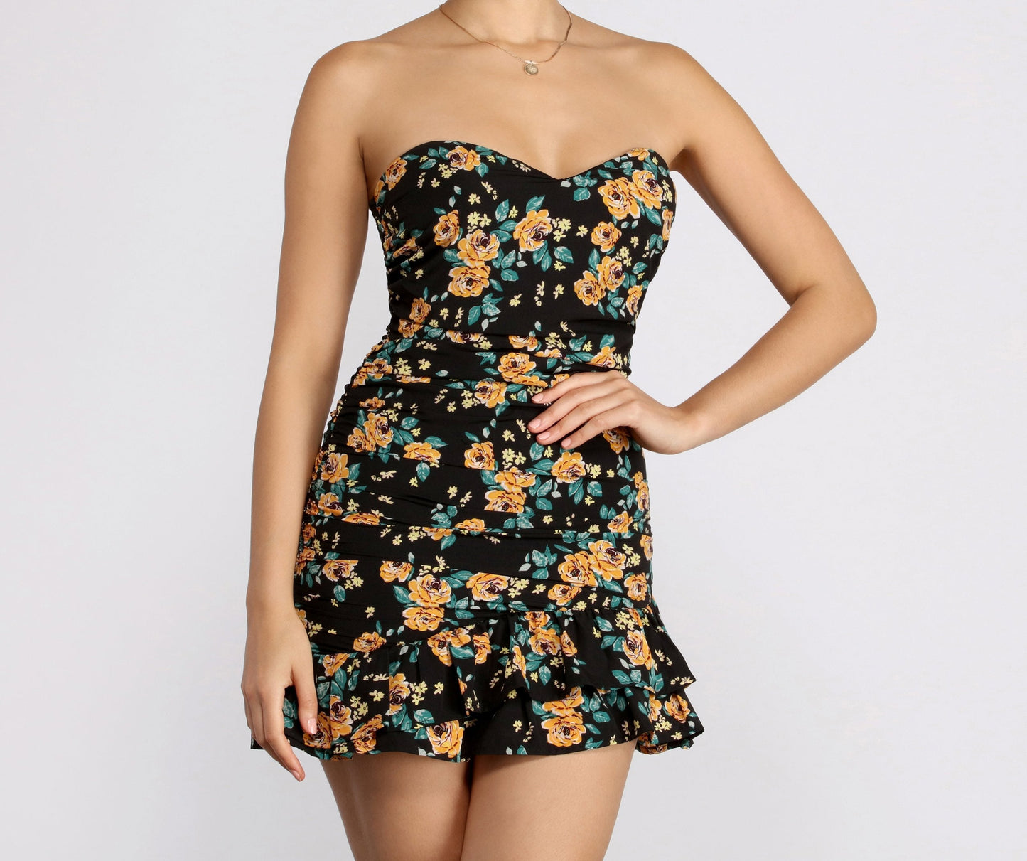 Floral Feels Ruffle Mini Dress - Lady Occasions