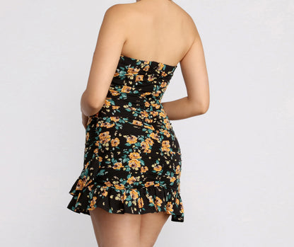 Floral Feels Stylish Ruffle Mini Dress