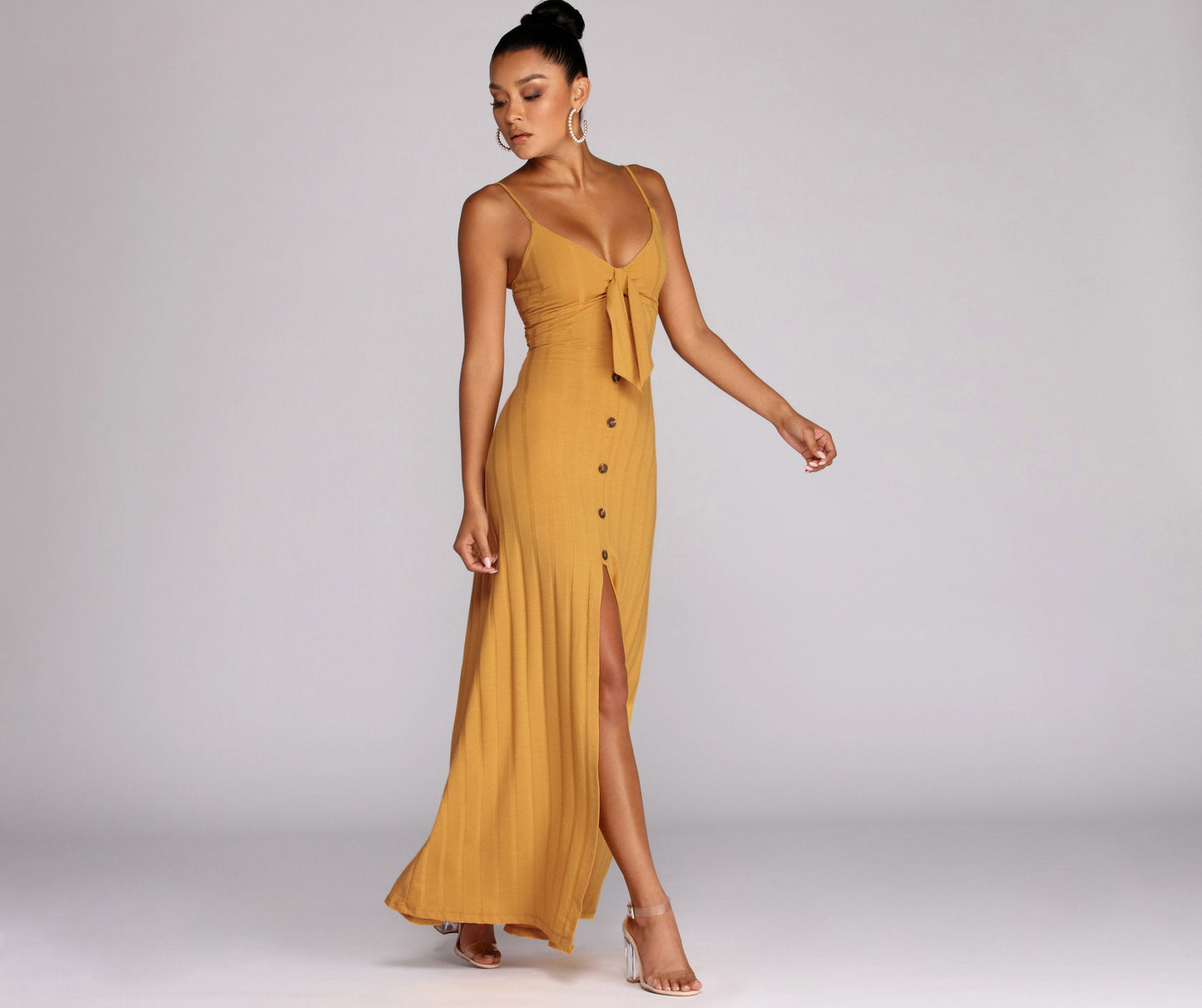 Button Down Stylish Beauty Maxi Dress