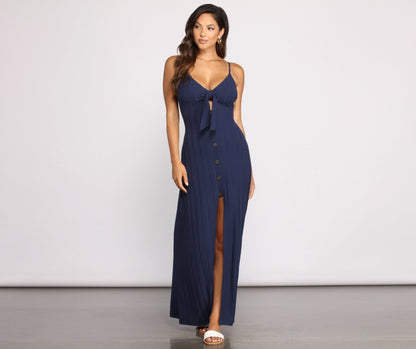 Button Down Stylish Beauty Maxi Dress