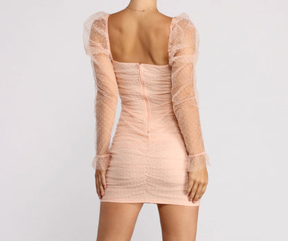 Everyone's Sweetheart Puff Charming Sleeve Mini Dress