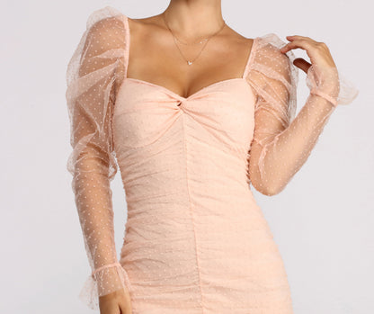 Everyone's Sweetheart Puff Charming Sleeve Mini Dress