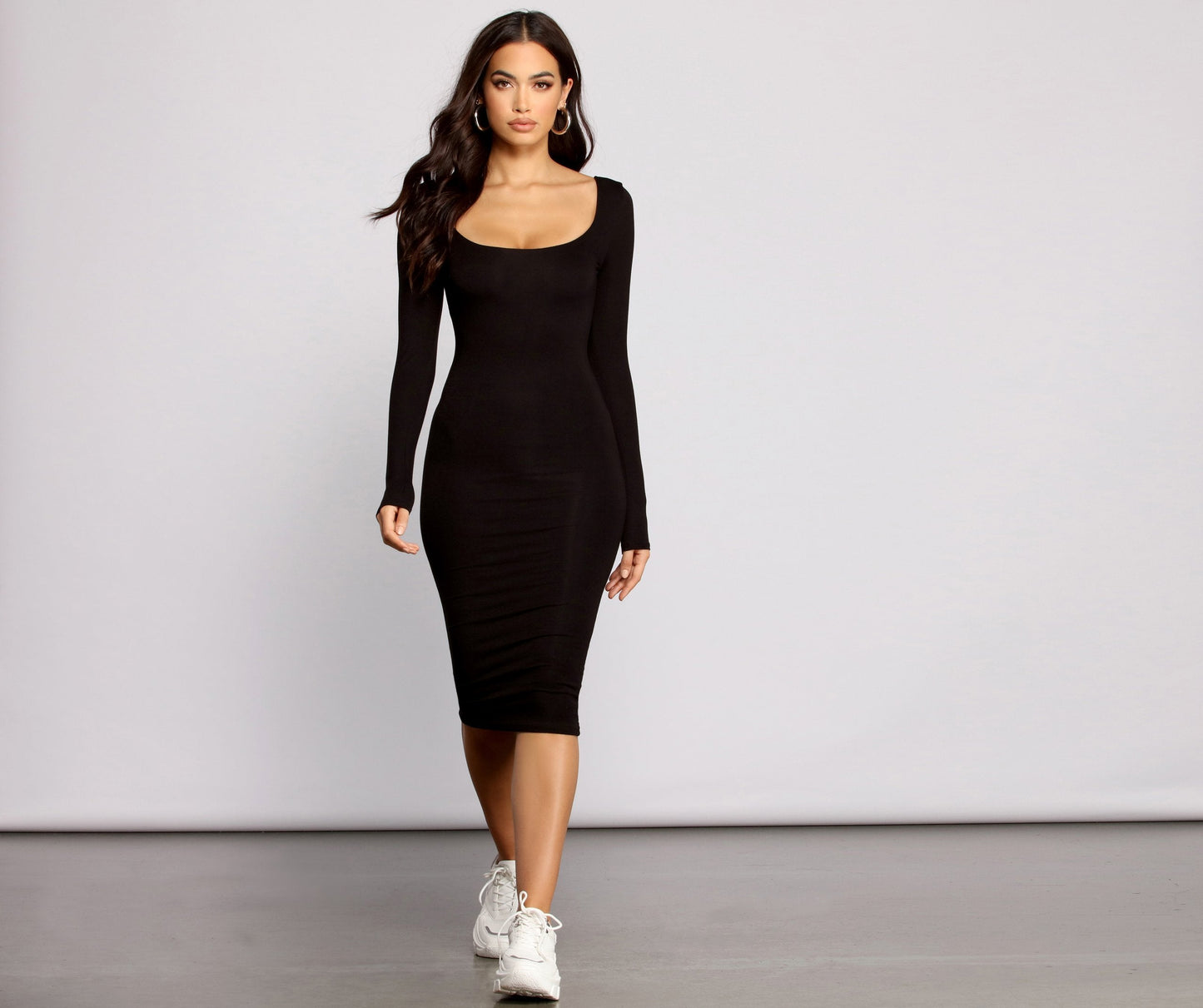 Lovin' Knit Stylish Basic Midi Dress