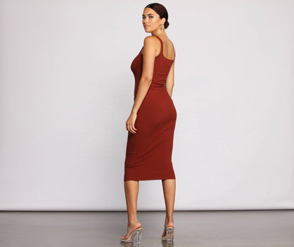 Need For Basics Charming Ribbed Midi Dress