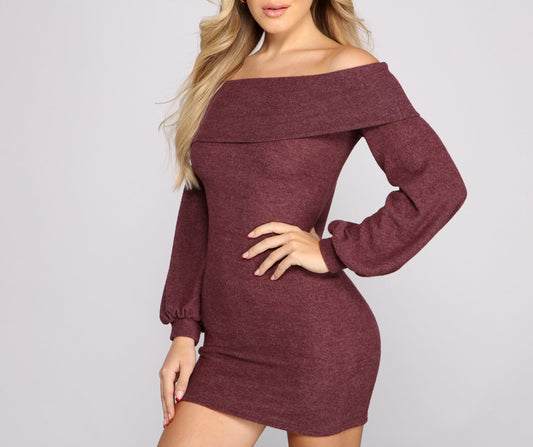 Major Crush Cozy Mini Dress - Lady Occasions