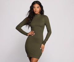 Own Knit Stylish Ruched Mini Dress