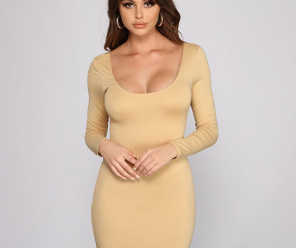 Stylish Babe Scoop Charming Neck Mini Dress