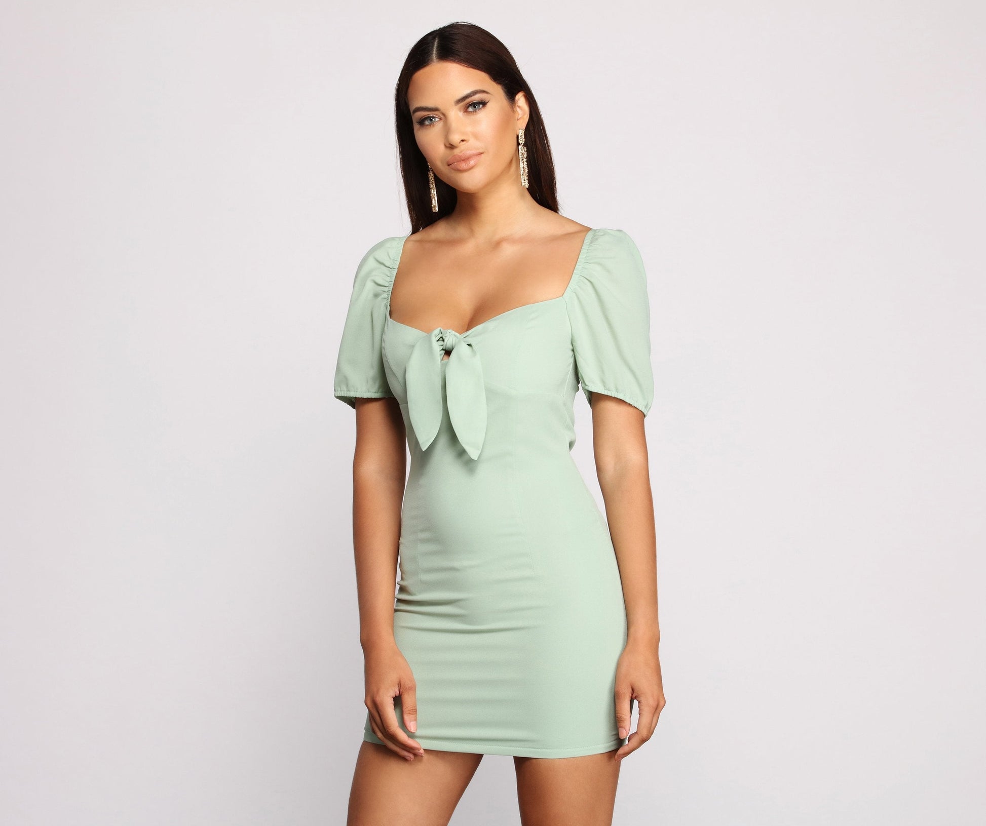 Keep It Sweet Puff Sleeve Mini Dress - Lady Occasions