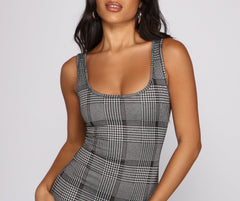 Play On Sleeveless Charming Plaid Mini Dress