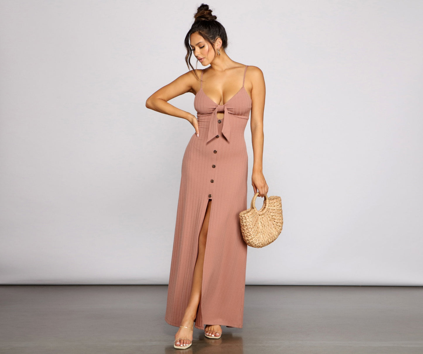 Effortless Style Tie-Front Maxi Dress - Lady Occasions