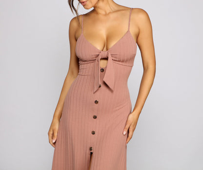 Effortless Style Stylish Tie-Front Maxi Dress