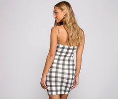Preppy And Trendy Charming Plaid Mini Dress