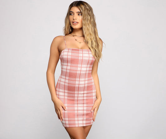 Pep It Up Plaid Mini Dress - Lady Occasions