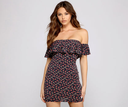 Floral Feels Ruffled Mini Dress - Lady Occasions