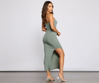 Casual Vibes Ribbed Charming Knit Maxi Dress