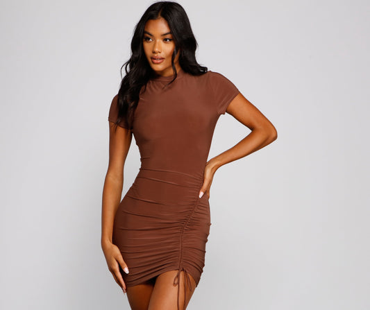 Own That Ruched Tie Bodycon Dress - Lady Occasions