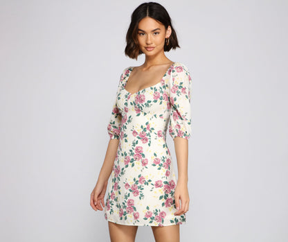 Floral Frenzy Off The Shoulder Skater Dress - Lady Occasions