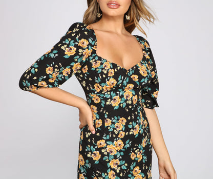 Floral Frenzy Off Charming The Shoulder Skater Dress